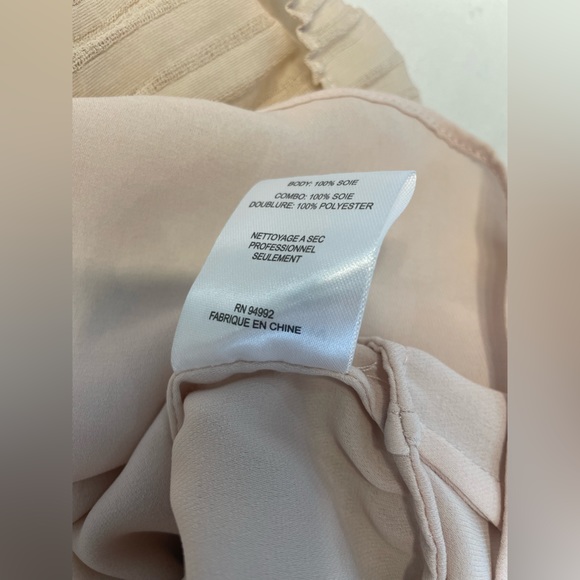 JONATHAN SIMKHAI Ruffle Trim Tiered Hem Stripe Silk Georgette Dress - NE… - Picture 15 of 15